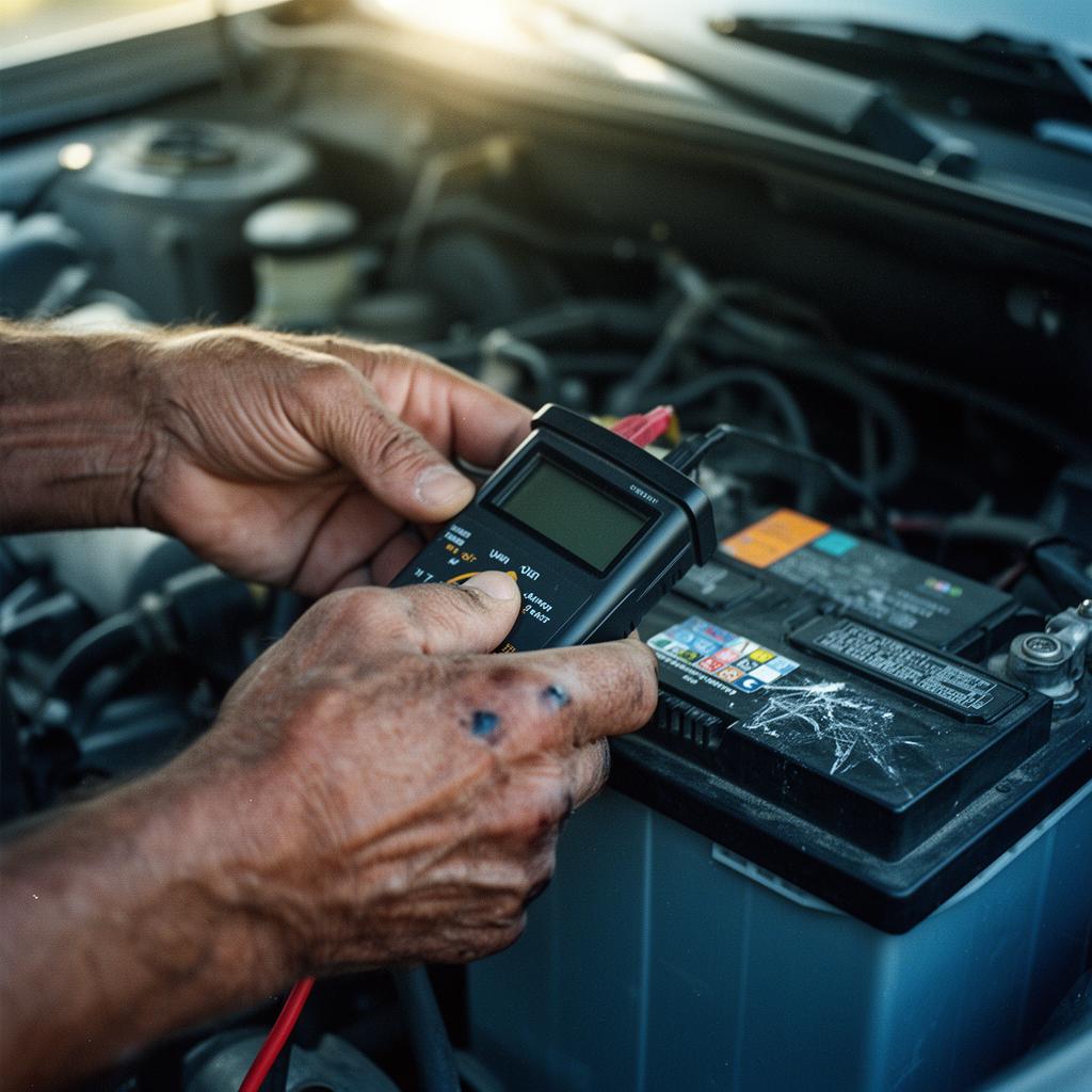 Vehicle diagnostic scanner connected inside a car